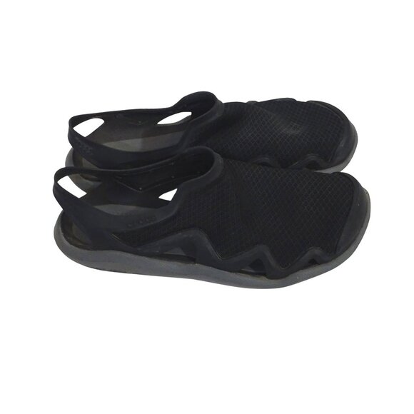 Crocs Mens Swiftwater Mesh Wave Sandals Black Sport Sandals Size 8 Water Shoes - Picture 2 of 8